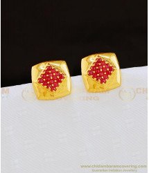 ERG835 - New Pattern Attractive Ruby Stone Big Square Stud Earrings for Female 