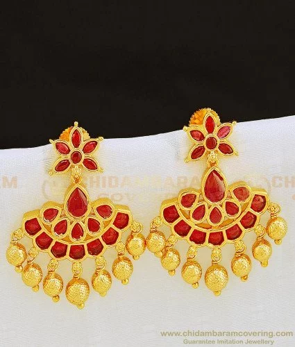 South Indian Tops 18K Gold Plated Wedding Party Earrings Fashion Women  Jewelry | eBay