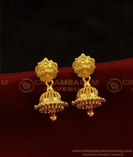 Priyaasi Earrings  Buy Priyaasi Maroon Stones Gold Plated Temple Jhumka Earring  Online  Nykaa Fashion