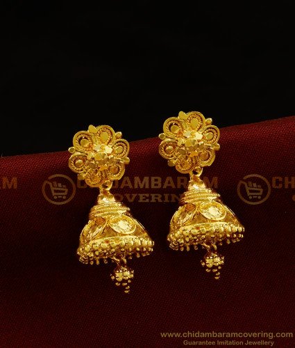 ERG890 - Gold Plated Daily Use Jhumkas Earrings Buy Gold Covering Jewelry Online 