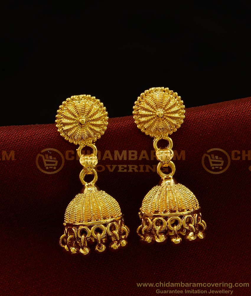 ERG897 - Latest Gold Design South Indian Jhumkas Earring Collections Buy Online Shopping