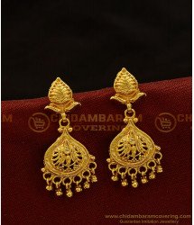 ERG903 - Simple Daily Wear Dangler Gold Covering Earrings Imitation Jewellery Online 