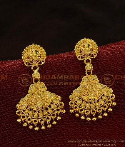 ERG904 - Stunning Gold Danglers One Gram Gold Earrings for Women 