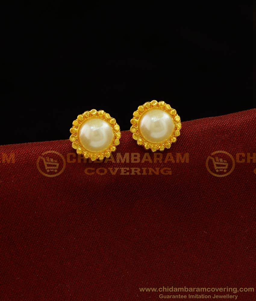 ERG905 - New Pattern Gold Plated Daily Wear Pearl Earring Online 