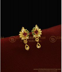 ERG918 - New Fancy Design Ad Stone Gold Plated Stud Small Earrings for Girls