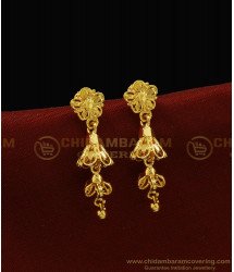 ERG931 - Buy Jhumkas Earring Simple Gold Step Earring Gold Plated Two Layer Jhumkas Online
