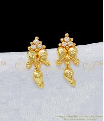 ERG939 - Chidambaram Covering 3 Mango Design White Stone Earring buy Online