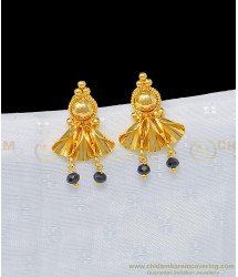 ERG944 - Pure Gold Plated Designer Black Beads|Crystal Stud Earring for Women