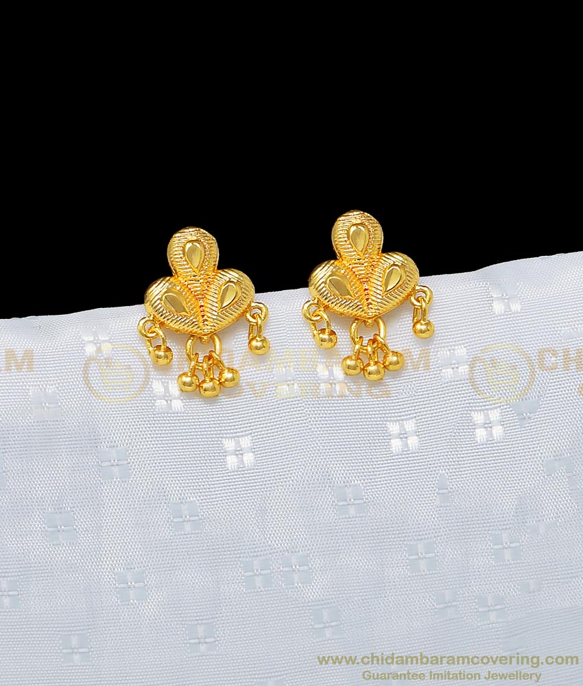 screw earring, gold tops design, thodu 
