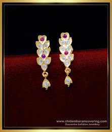 ERG1580 - Impon Gold Plated Simple Earrings Gold Design for Girls