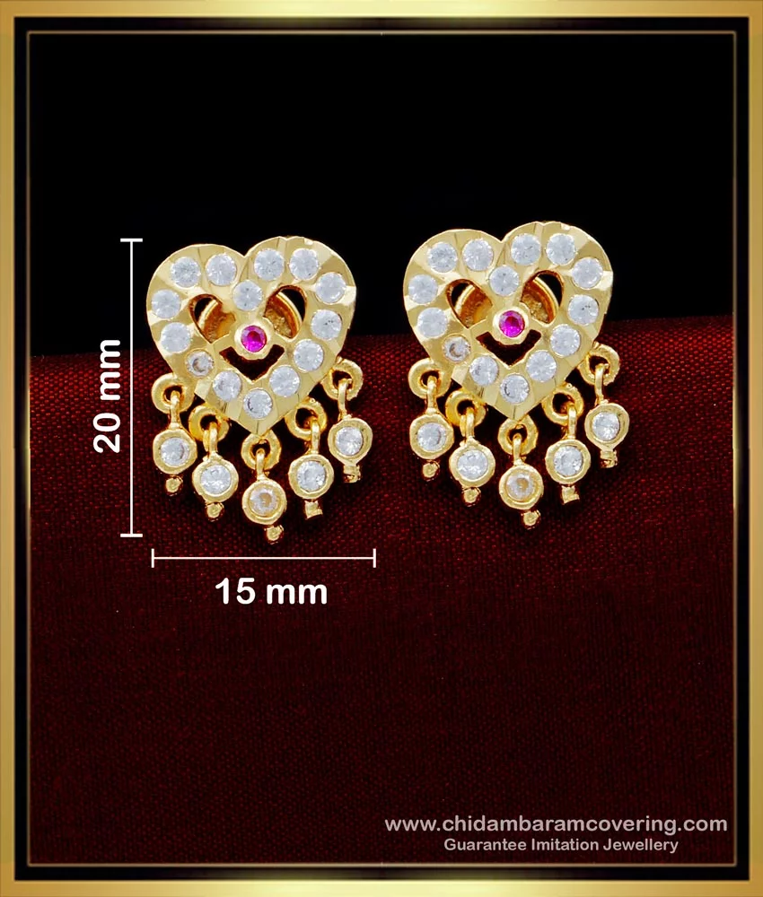 AFJ GOLD Micro Gold Plated Brass Swarovski Crystals White Stone Stud  Earrings for Women : Amazon.in: Fashion