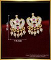 Latest earrings design for wedding, impon kammal design, impon jimikki kammal, impon kammal price, impon stud earrings, Heart Earrings Small