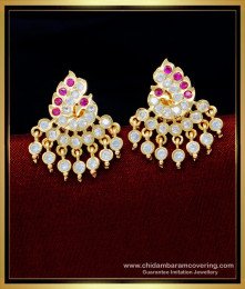 ERG1586 - Traditional Peacock Design Impon Stud Earring Gold Plated Jewellery Online