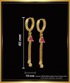 1 Gram Gold Bali Design Ruby Stone Earrings Online