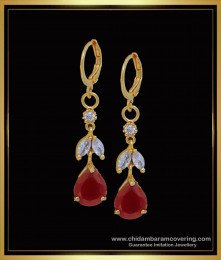 ERG1591 - Modern Ruby Stone bali Earrings Artificial Jewellery 