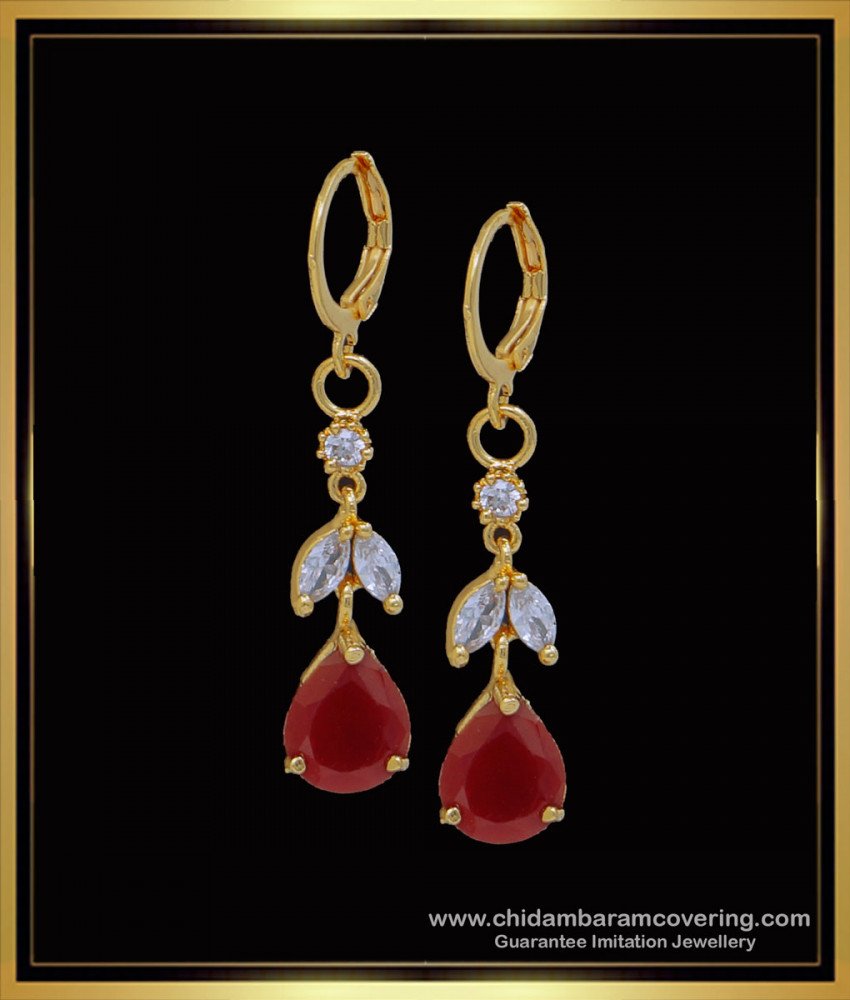 Modern Ruby Stone bali Earrings Artificial Jewellery 