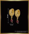 1 Gram Gold Red Crystal Hoop Earrings Gold Design