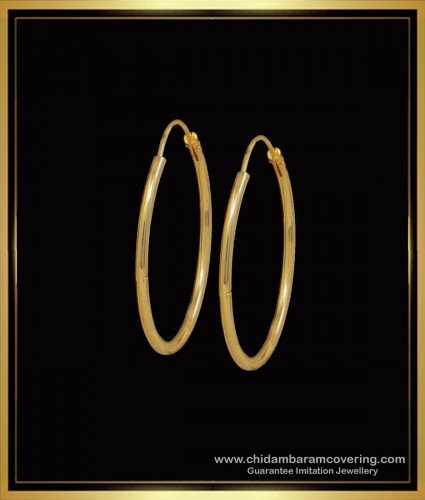 ERG1598 - 1 Gram Gold Plated Round Round Hoop Earrings for Women