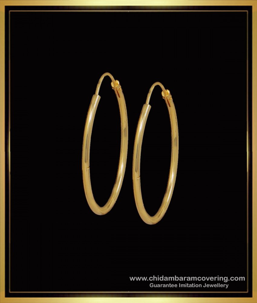 1 Gram Gold Plated Round Round Hoop Earrings for Women