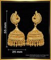 1 Gram Gold Plated Peacock Design Big Jhumka Earrings