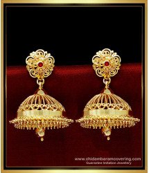 ERG1603 - Traditional Gold Design Big Jhumka Earrings Online Shopping