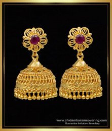ERG1606 - Marriage Gold Earrings Jhumka Design Gold Plated Jewellery