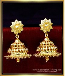 ERG1608 - Latest Kerala Jimikki Kammal Jhumka Design Gold Earrings 