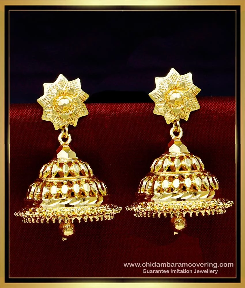Jhumki Golden New Design Gold plated AD Jhumka at Rs 137/set onwards in  Mumbai | ID: 22419543462