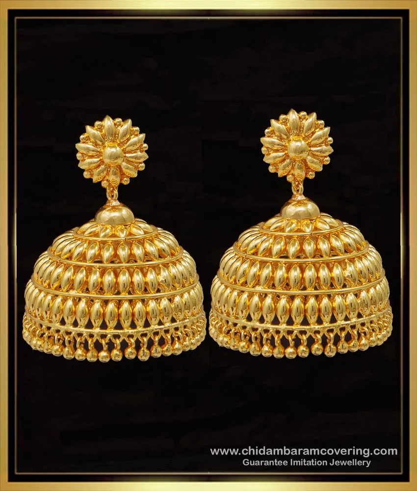 CARANS Kundan round shape meenakari light weight jhumka earrings Red 1  pair of earrings