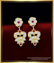 ERG1617 - Traditional Gold Design Stone Impon Kammal Earrings 