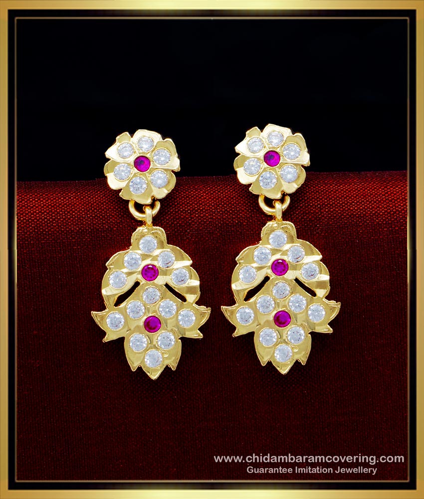 South Indian Impon Jewellery Stone Earrings Online