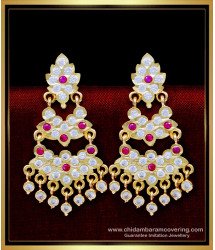 ERG1632 - Traditional Two Step Earrings Gold Design Impon Jewellery Online