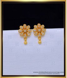 ERG1635 - Cute White Stone Flower Design Stone Earrings Studs