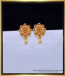 ERG1636 - Elegant Small Stone Drop Earrings Gold Plated Jewellery
