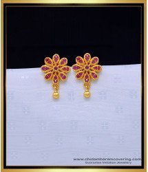 ERG1638 - Unique Ruby Stud Earrings One Gram Gold Jewellery Online