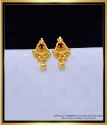 ERG1640 - Simple Small Stone Stud Earrings Gold Designs Online