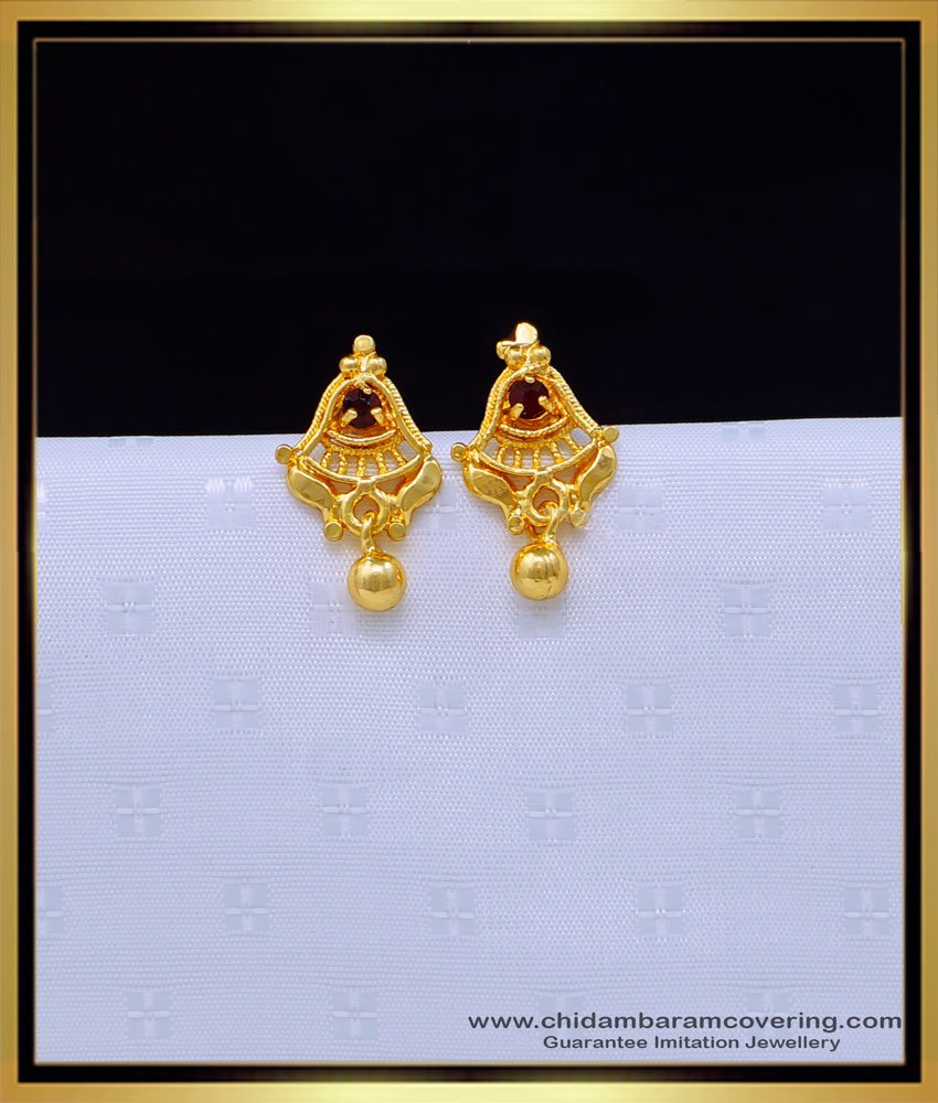 Simple Small Stone Stud Earrings Gold Designs Online