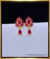 Attractive Ruby Stud Earrings 1 Gram Gold Jewellery Online