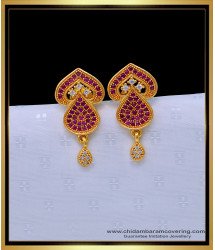 ERG1650 - New Model Gold Stone Earrings Designs for Daily Use