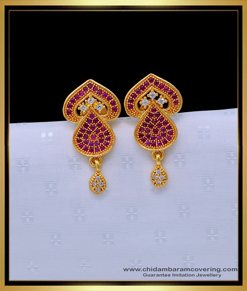 New Model Gold Stone Earrings Designs for Daily Use