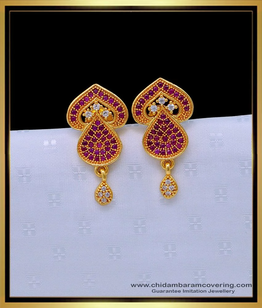 Mira Gold Droplet Earrings ( Small ) - R Narayan Jewellers | R Narayan  Jewellers