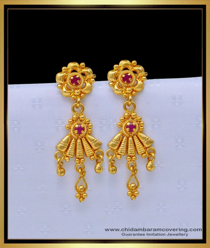 Delightful Gold Earrings Design Antique Temple Nagas Models Trending  Imitation ER22912