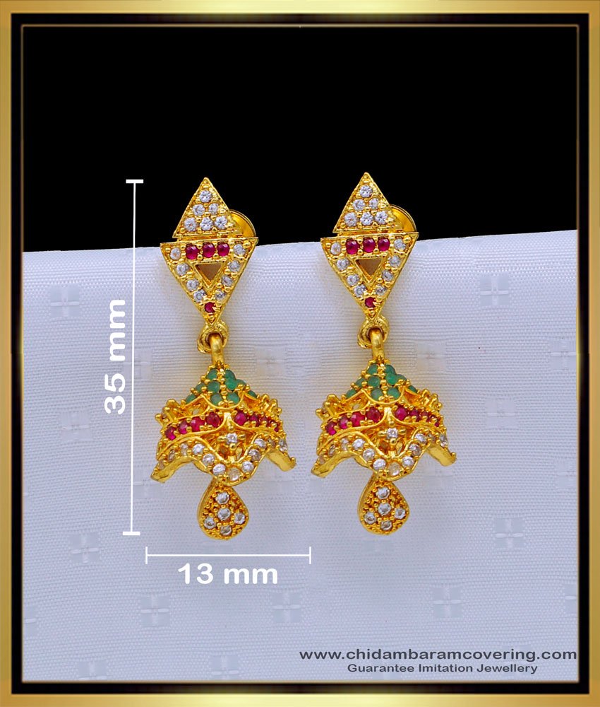 South Indian Jewellery Ad Stone Gold Plated Jhumkas Buy Online