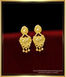 ERG1662 - Light Weight Small Earrings 1 Gram Gold Jewellery Online 