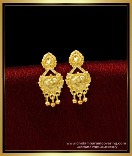ERG1662 - Light Weight Small Earrings 1 Gram Gold Jewellery Online 