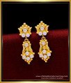 First Quality White Stone Hanging Earrings Gold Plated Jewelry