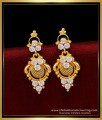 Latest Daily Use White Stone Earrings Gold Design for Women