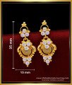 Latest Daily Use White Stone Earrings Gold Design for Women