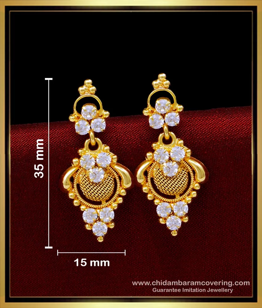 Buy Latest Dangler Earrings Gold Flower Design Gold Covering Earrings for  Women
