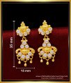 Pure Gold Plated Guaranteed White Stone Hanging Earrings Design